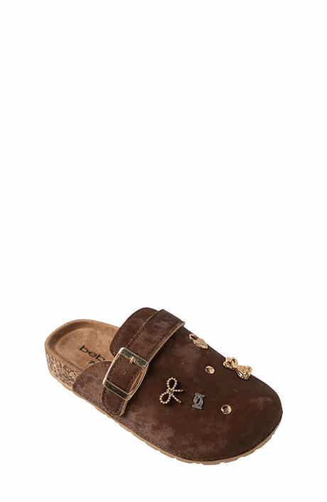 Kids' Ornamented Faux Leather Footbed Sandal