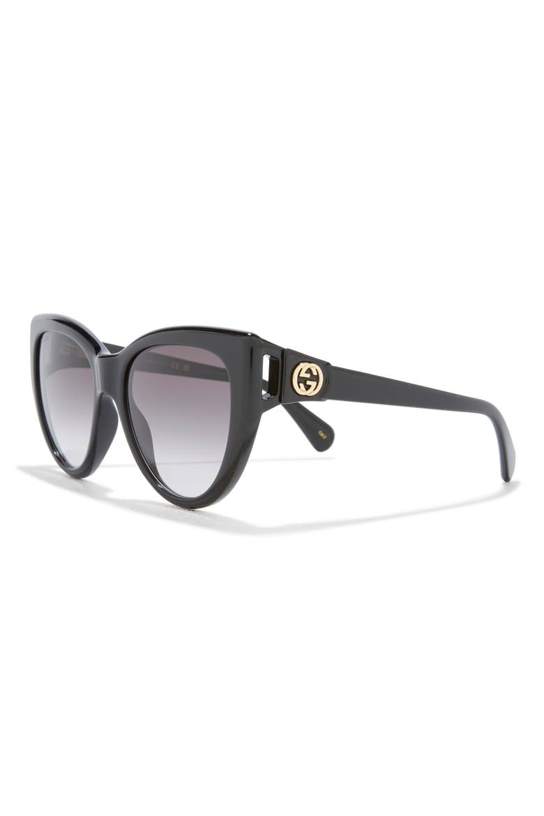 56mm Cat Eye Sunglasses, Alternate, color, BLACK BLACK GREY