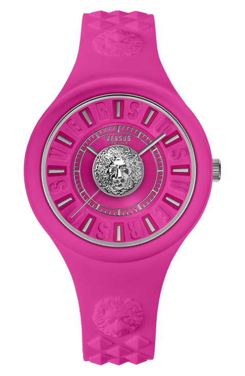 Women's Versus Fire Island Lion Silicone Strap Watch, 39mm