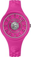 VERSUS Versace Women's Versus Fire Island Lion Silicone Strap Watch, 39mm