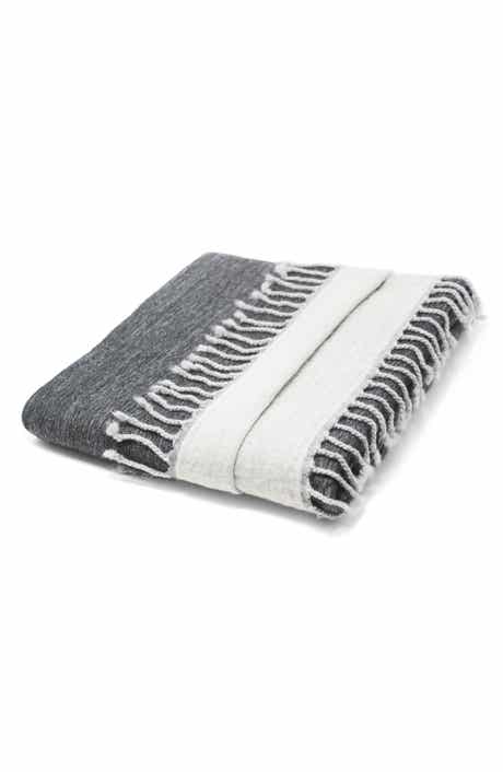 MELANGE HOME Reversible Merino Wool Throw Blanket