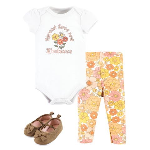 Cotton Comfort 3Pk Bodysuit, Pants, and Shoes (Baby)
