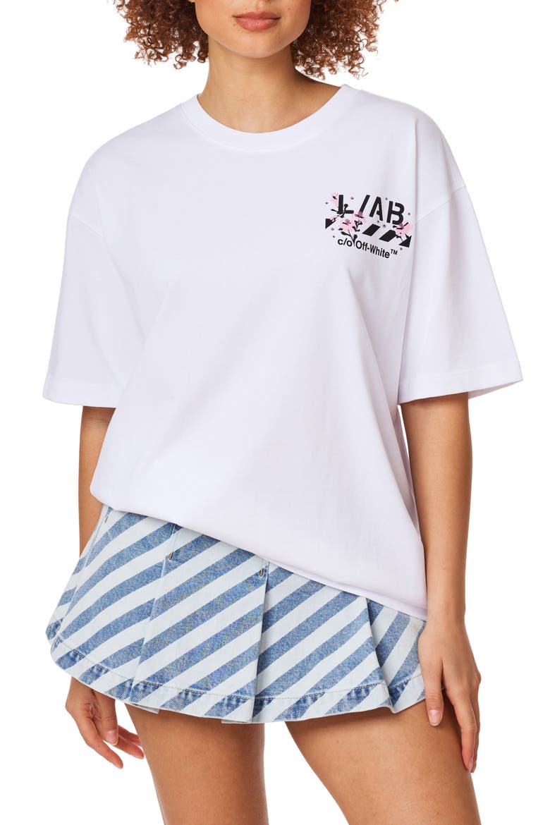 Floral Graphic Tee, Main, color, BRIGHT WHITE FLOWER