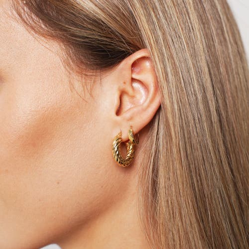 The Lovery Fine Jewelry Croissant Hoop Earrings In Gold
