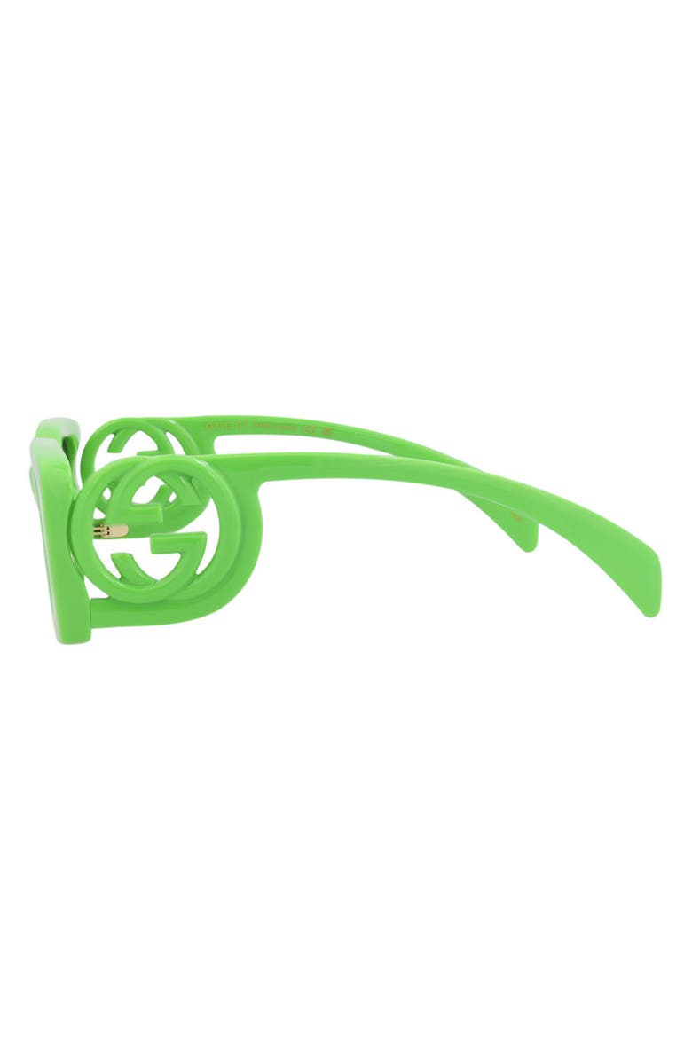 Gucci 54mm Rectangular Sunglasses, Alternate, color, Green Green Grey