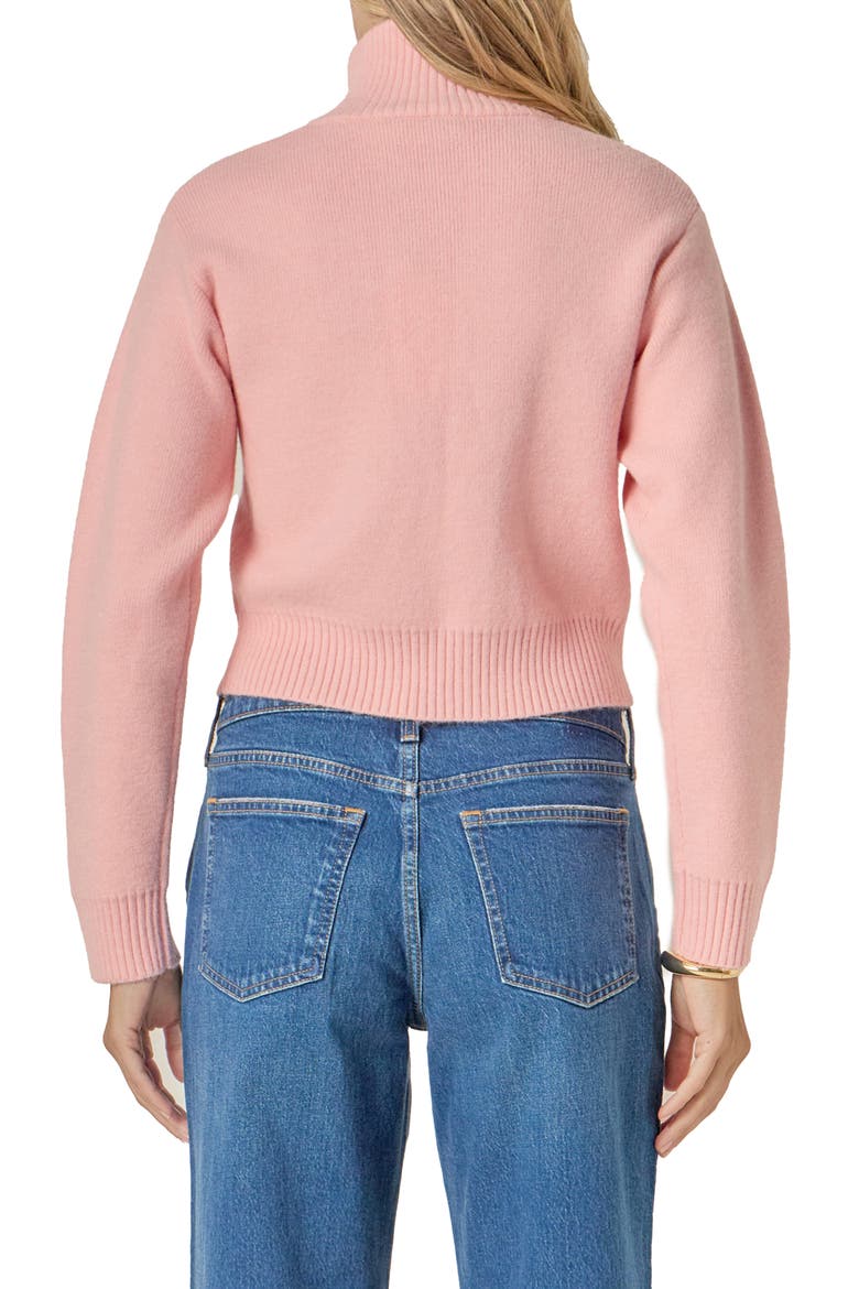 Knit Crop Zip Jacket, Alternate, color, PINK FROST