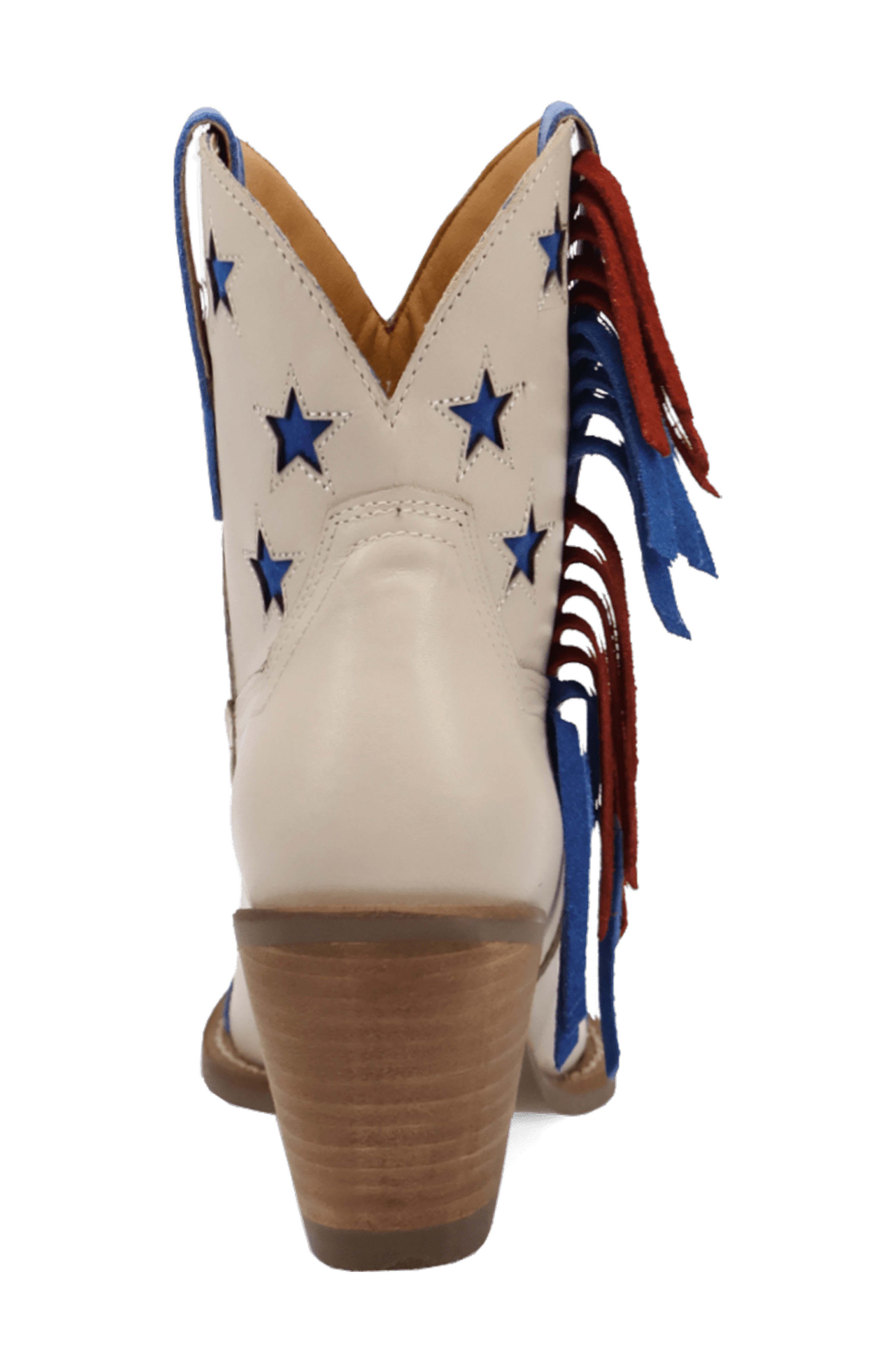 Liberty Fringe Trim Western Boot, Alternate, color, BEIGE MULTI