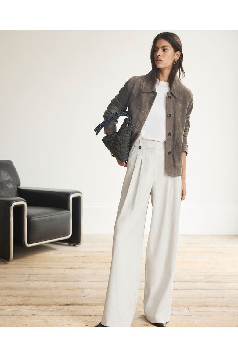 Tailored Wide Trousers, Alternate, color, Grey