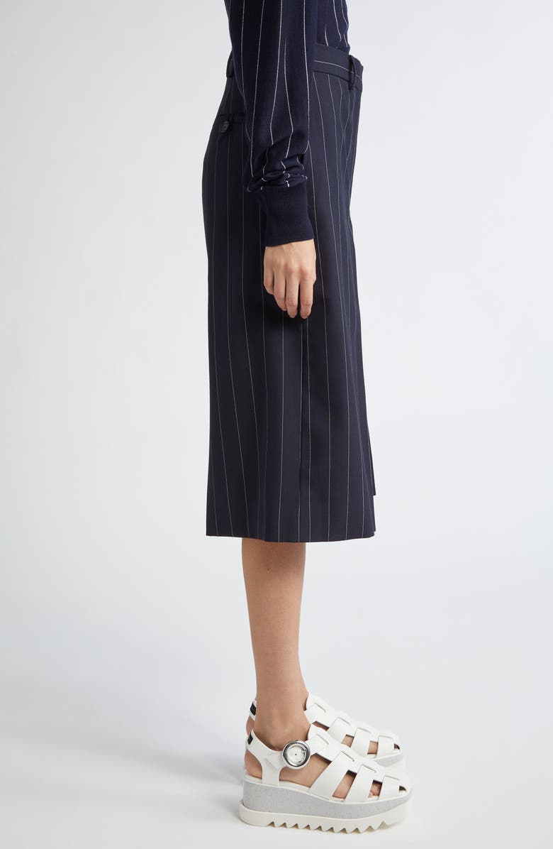 Stella McCartney Pinstripe Wide Leg Culotte Pants, Alternate, color, Ink