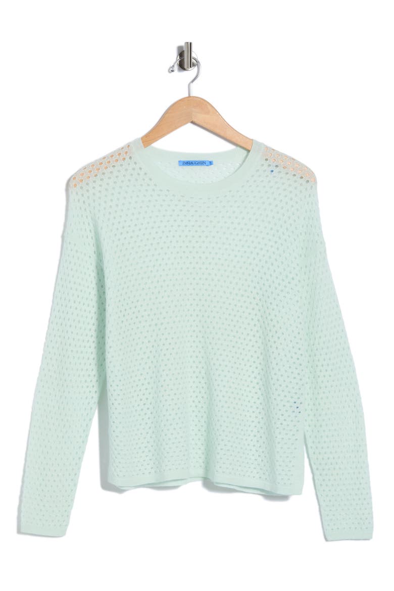 Philomena Open Knit Sweater, Alternate, color, LIGHT MINT