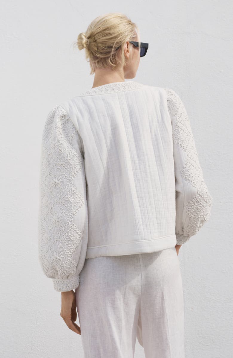 MANGO Embroidered Cotton Jacket, Alternate, color, 