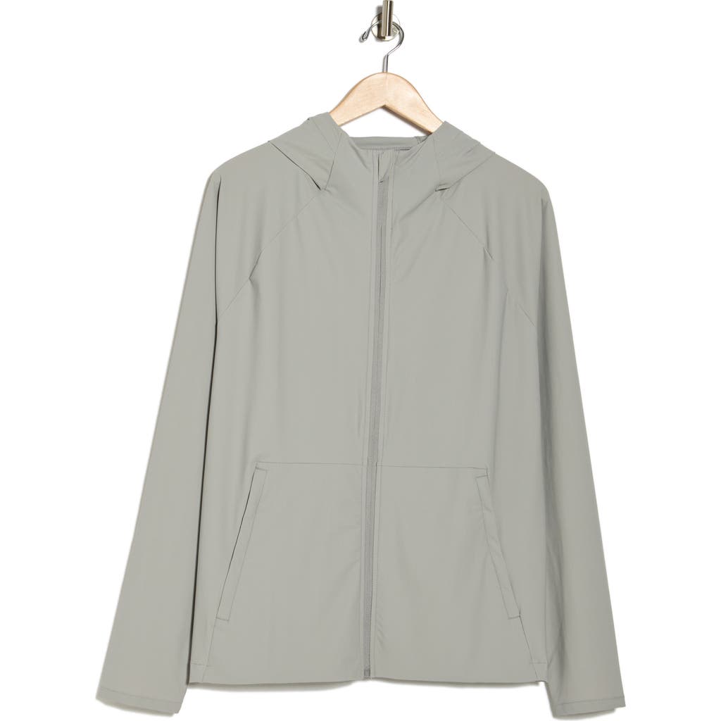 90 Degree By Reflex Waffle Warp Zip Hoodie In Gray