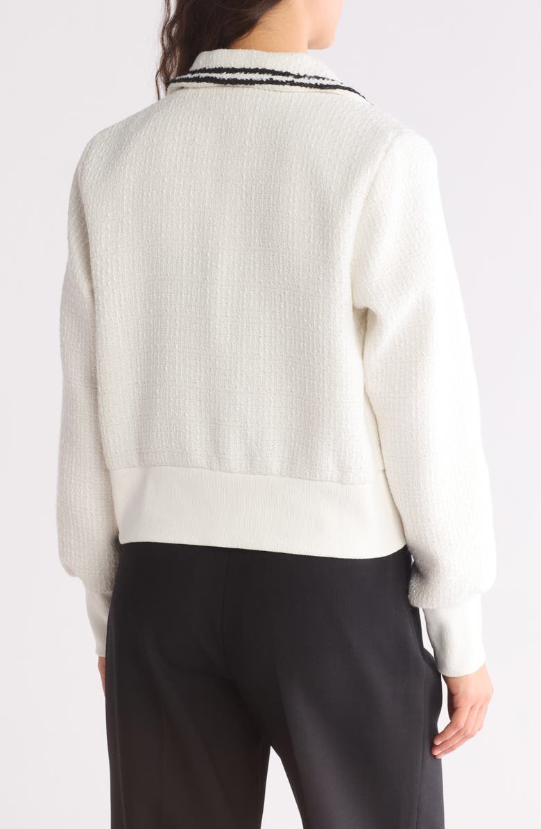 Ellen Tracy Tweed Bomber Jacket, Alternate, color, Marshmallow