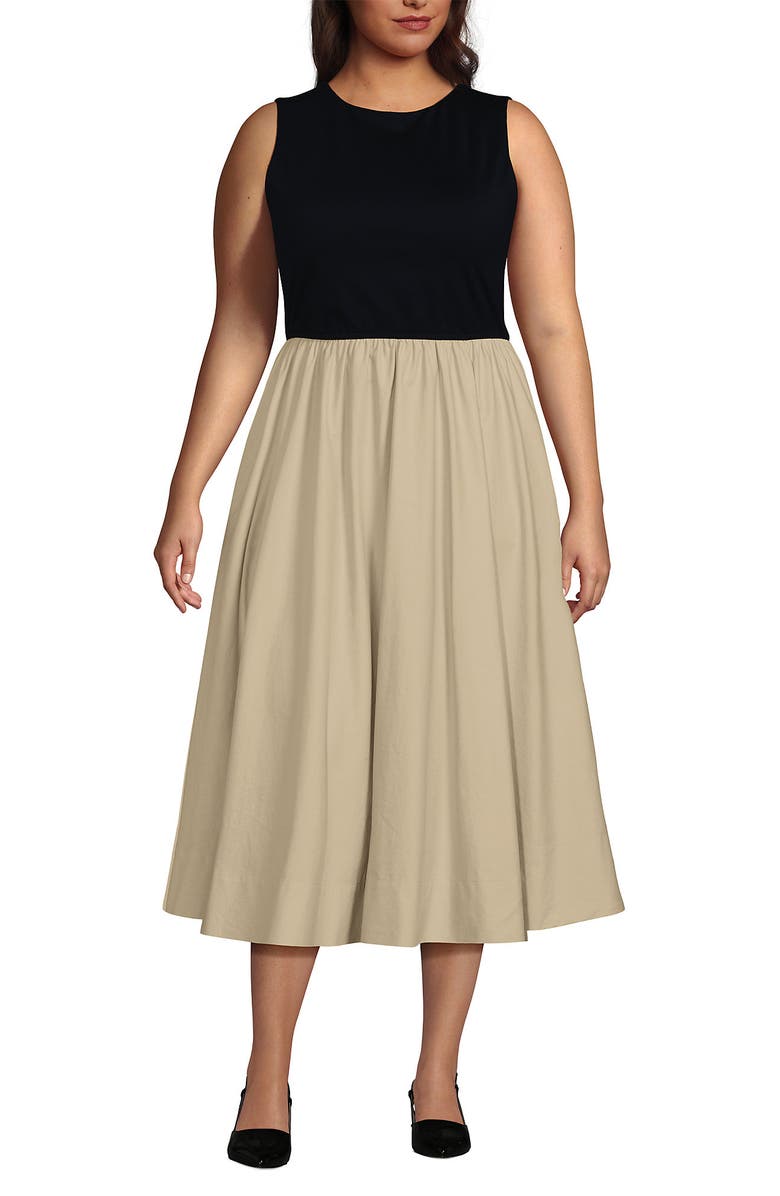 Lands' End Plus Size Sleeveless Solution Duet Dress, Main, color, 