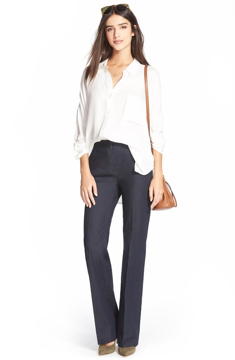 Bobeau Oversized Roll Sleeve One Pocket Shirt, Alternate, color, 