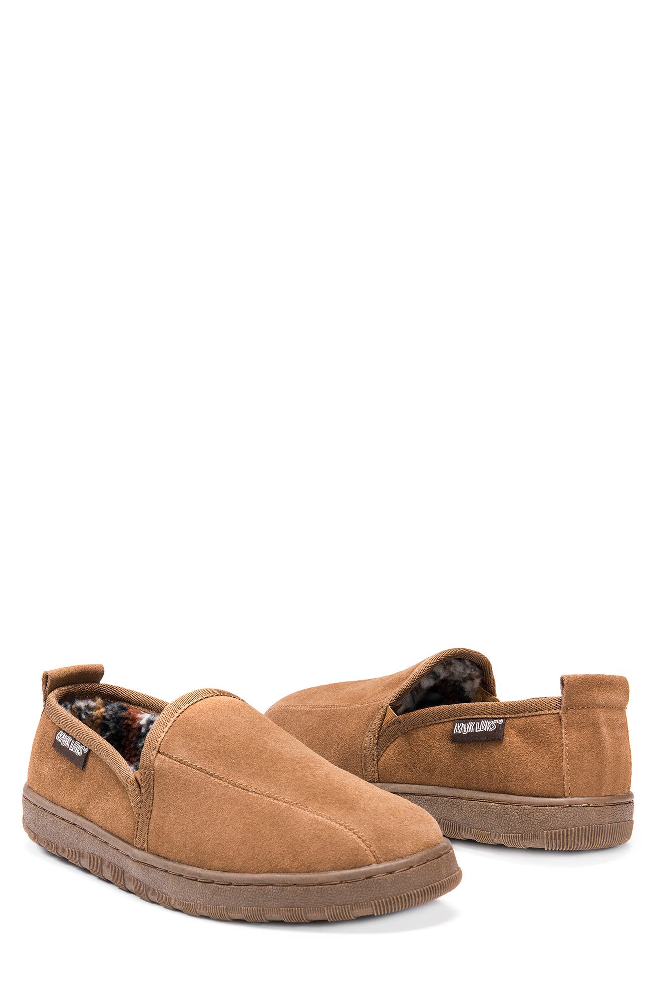 Eric Printed Faux Fur Lined Loafer Slipper, Alternate, color, TAN