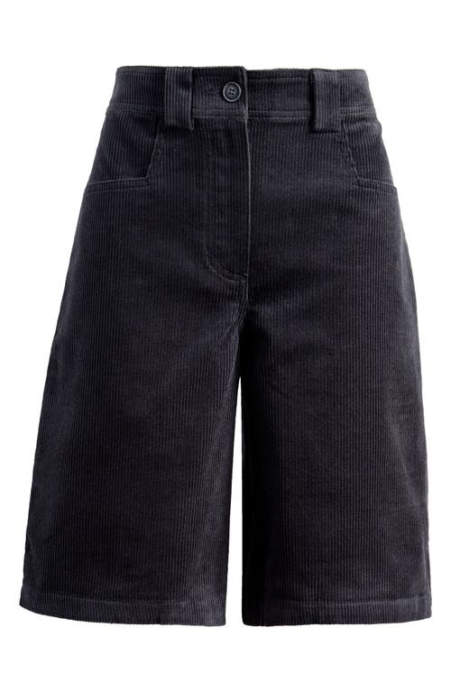 Topshop Long Corduroy Shorts In Mid Blue