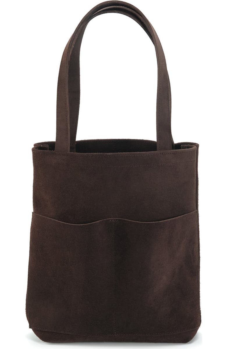 Ezra Arthur Brooklyn Nubuck Suede Leather Tote Bag, Main, color, Cocoa