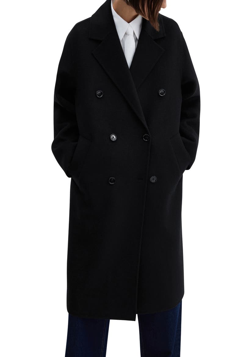 Handmade Oversize Wool Blend Coat, Main, color, BLACK