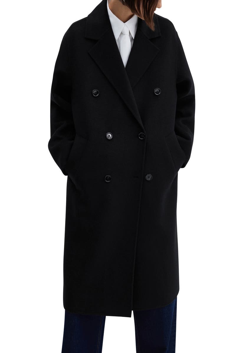 MANGO Handmade Oversize Wool Blend Coat, Main, color,