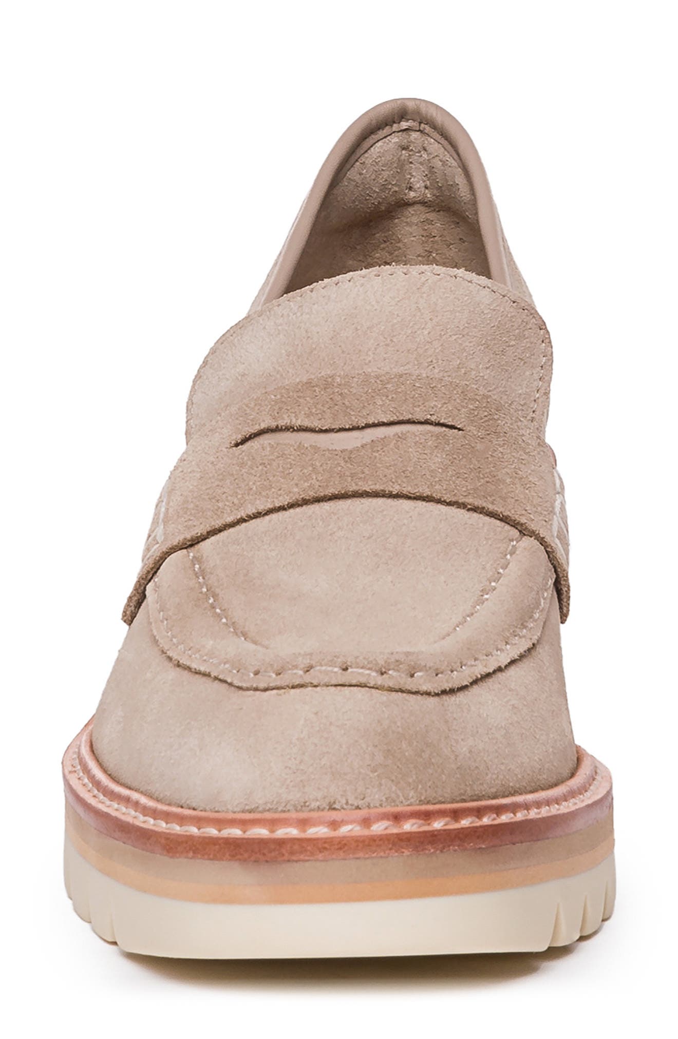 Bernardo Footwear Bernardo Selma Leather Loafer Pump, Alternate, color, Clay