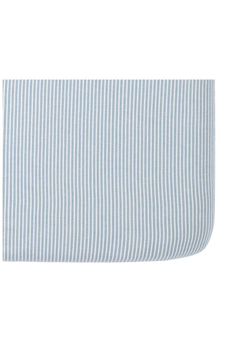 Organic Cotton Seersucker Crib Sheet, Alternate, color, MARINE BLUE