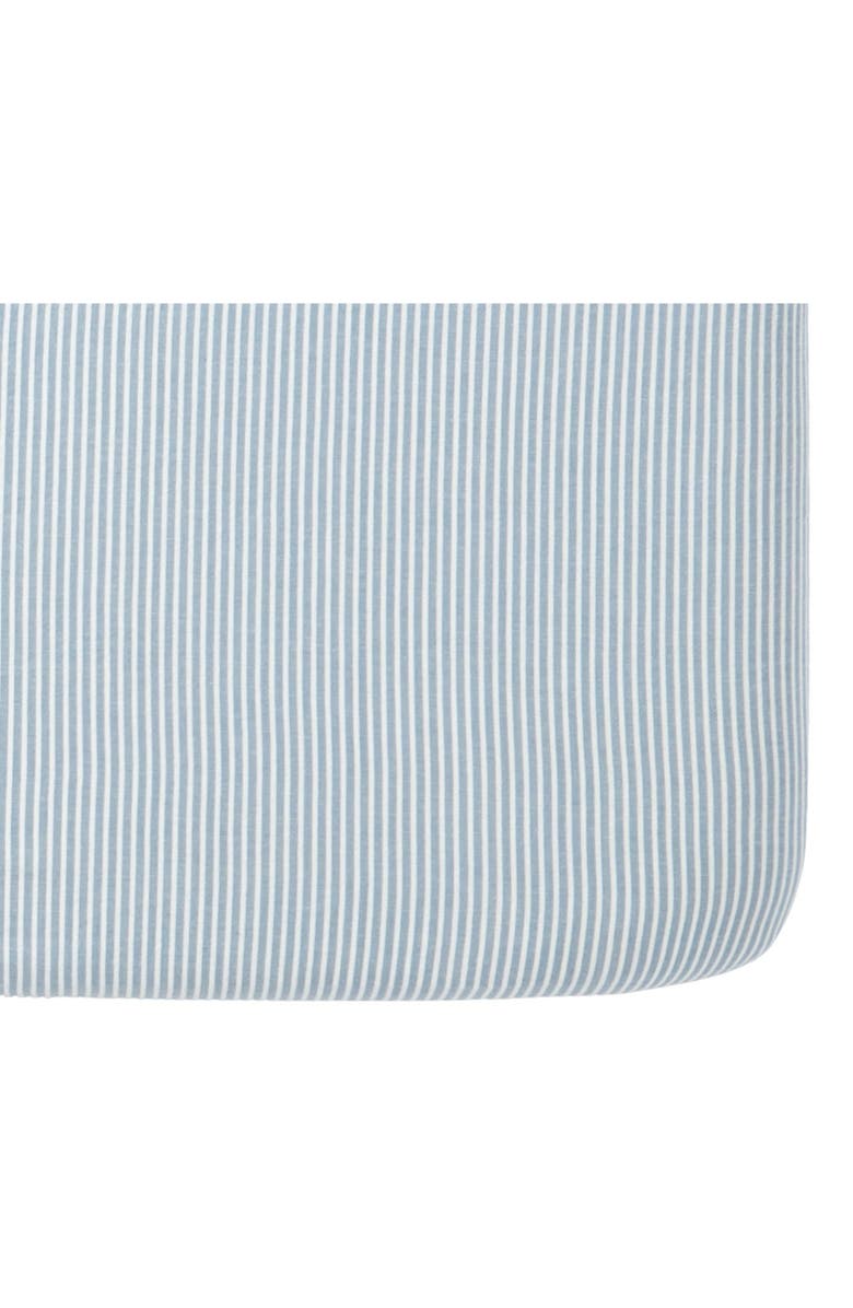 Pehr Organic Cotton Seersucker Crib Sheet, Alternate, color, Marine Blue