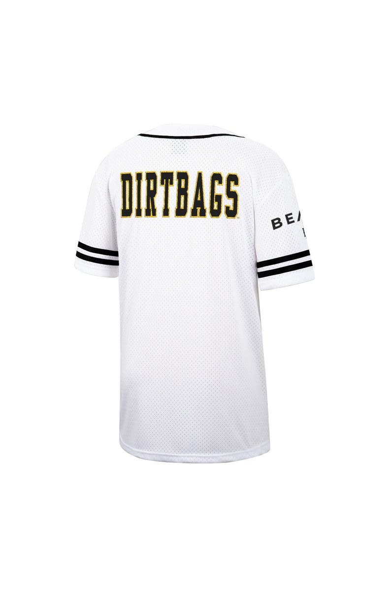 COLOSSEUM Men's Colosseum White Cal State Long Beach The Beach Free Spirited Mesh Button-Up Baseball Jersey, Alternate, color, 