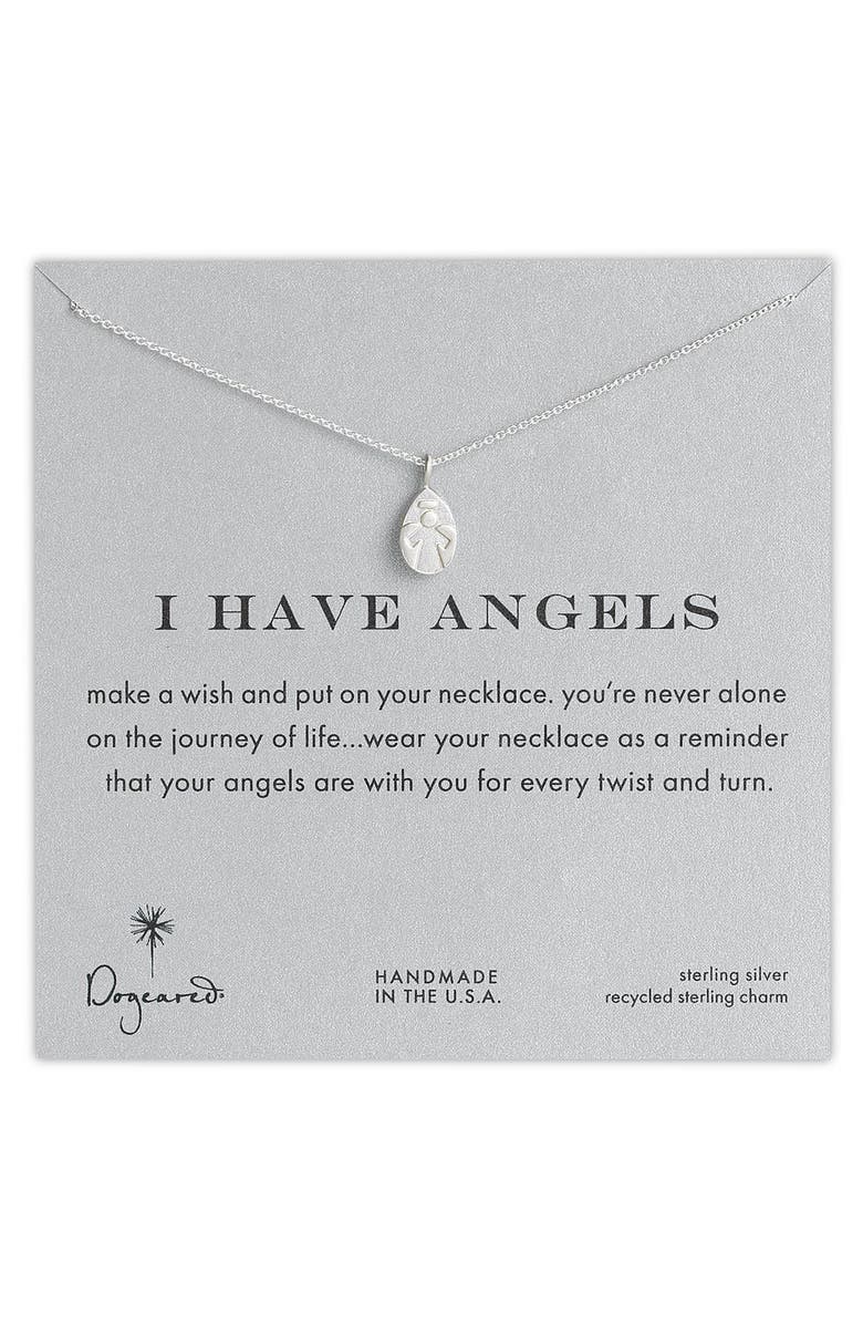 Dogeared 'Reminder - I Have Angels' Pendant Necklace, Main, color, 