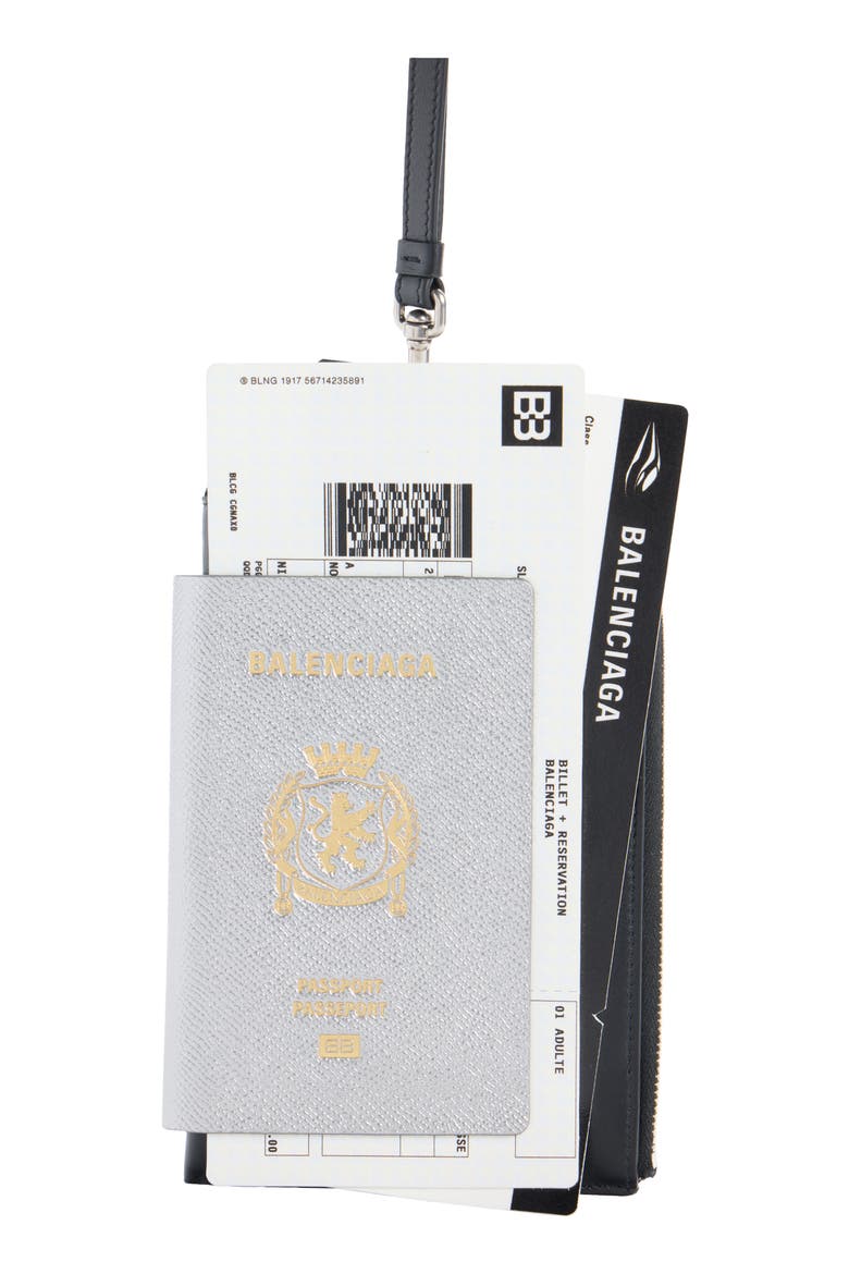 Passport Leather Phone Case, Main, color, 8103 SILVER