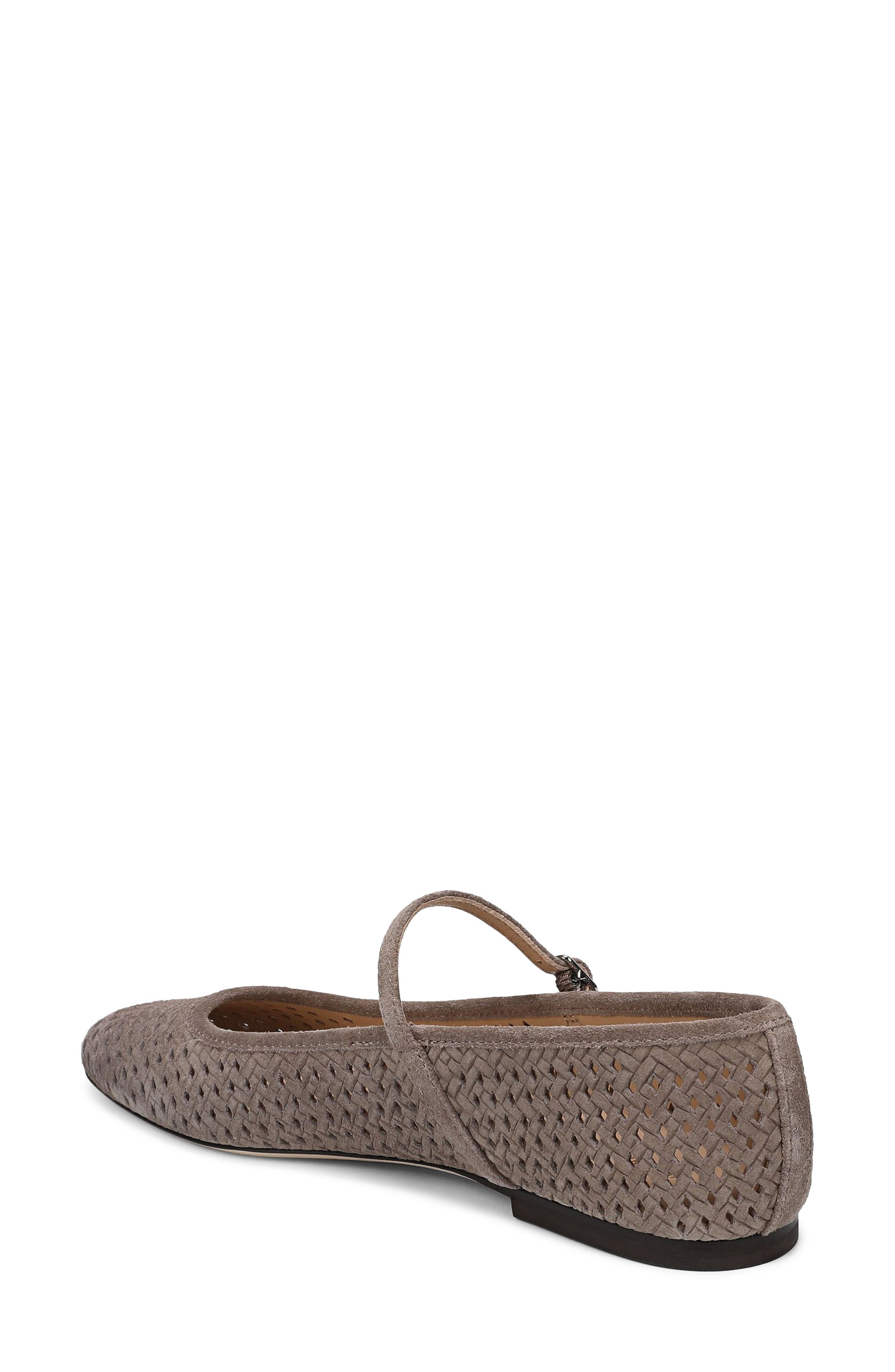 Ellie Perforated Mary Jane Ballet Flat, Alternate, color, BARK SUEDE