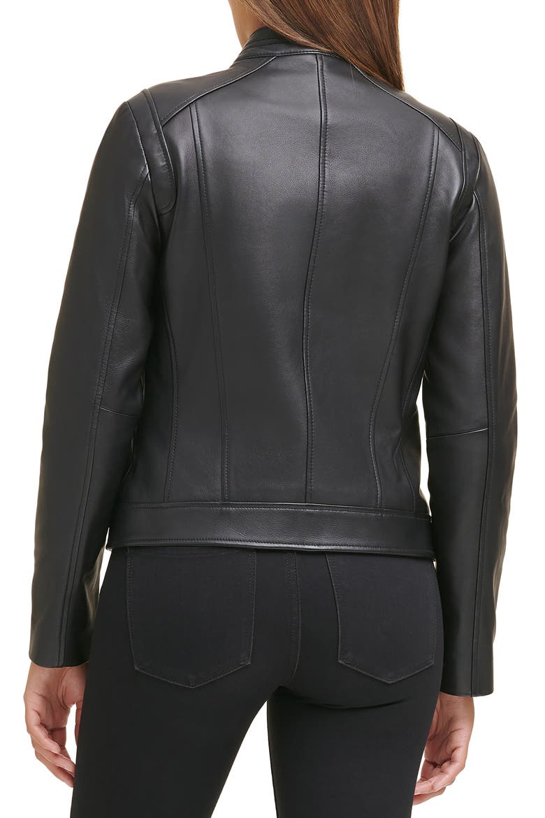 Lambskin Leather Jacket, Alternate, color, BLACK