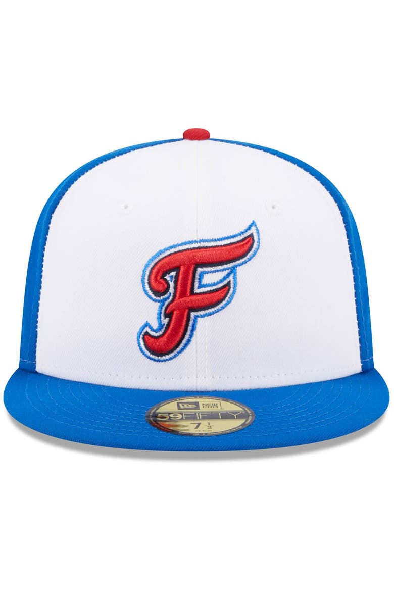 New Era Men's New Era White Fredericksburg Nationals Authentic Collection Alternate Logo 59FIFTY Fitted Hat, Alternate, color, 