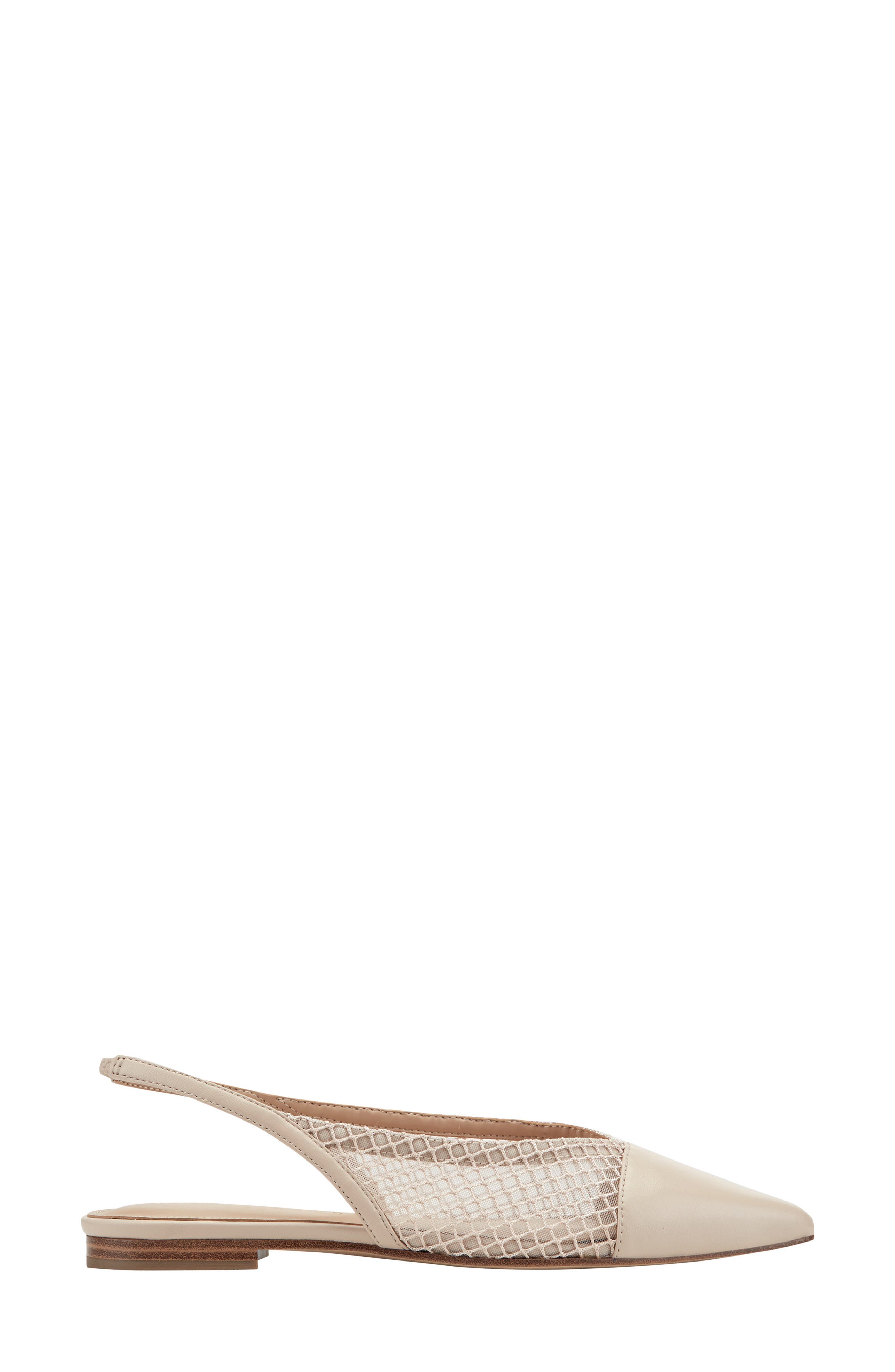 Davin Pointed Toe Slingback Flat, Alternate, color, LIGHT NATURAL