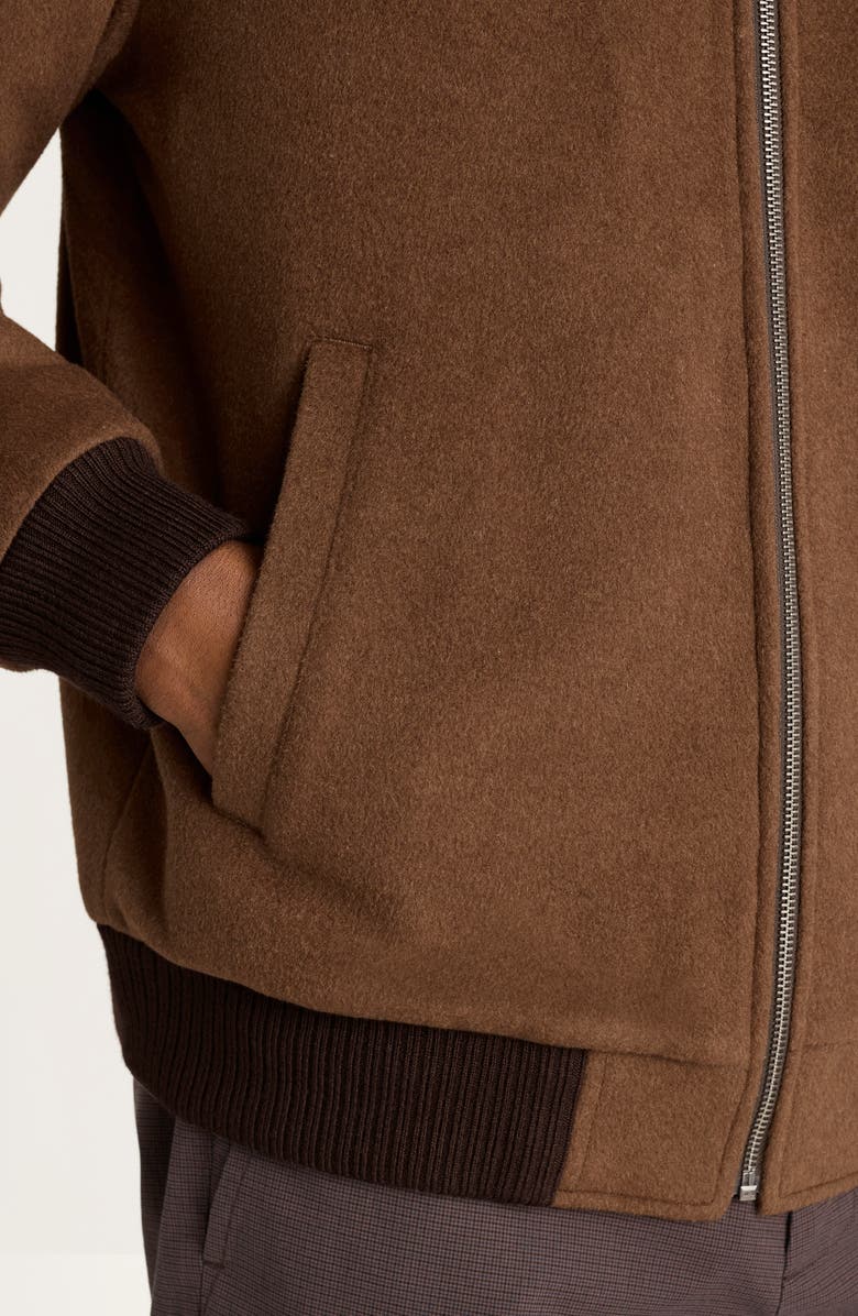 Bonobos Wool Blend Bomber Jacket, Alternate, color, Brown