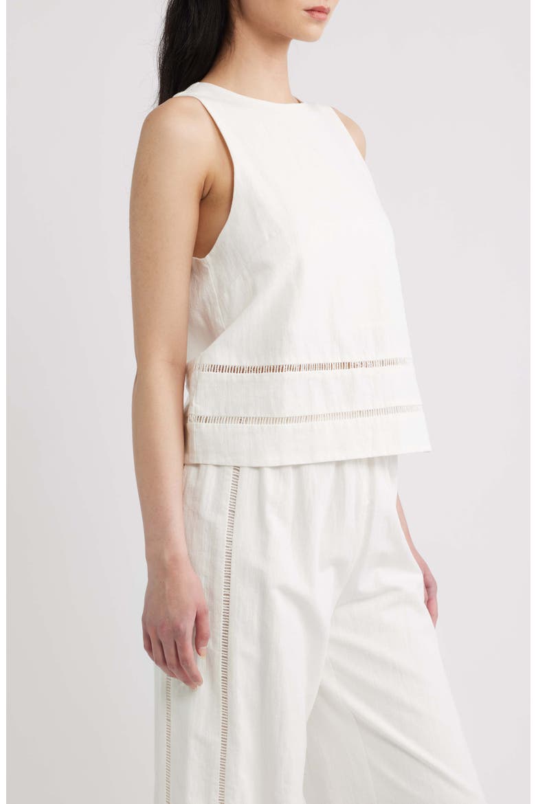 Siena Ladder Stitch Sleeveless Top, Alternate, color, OFF WHITE