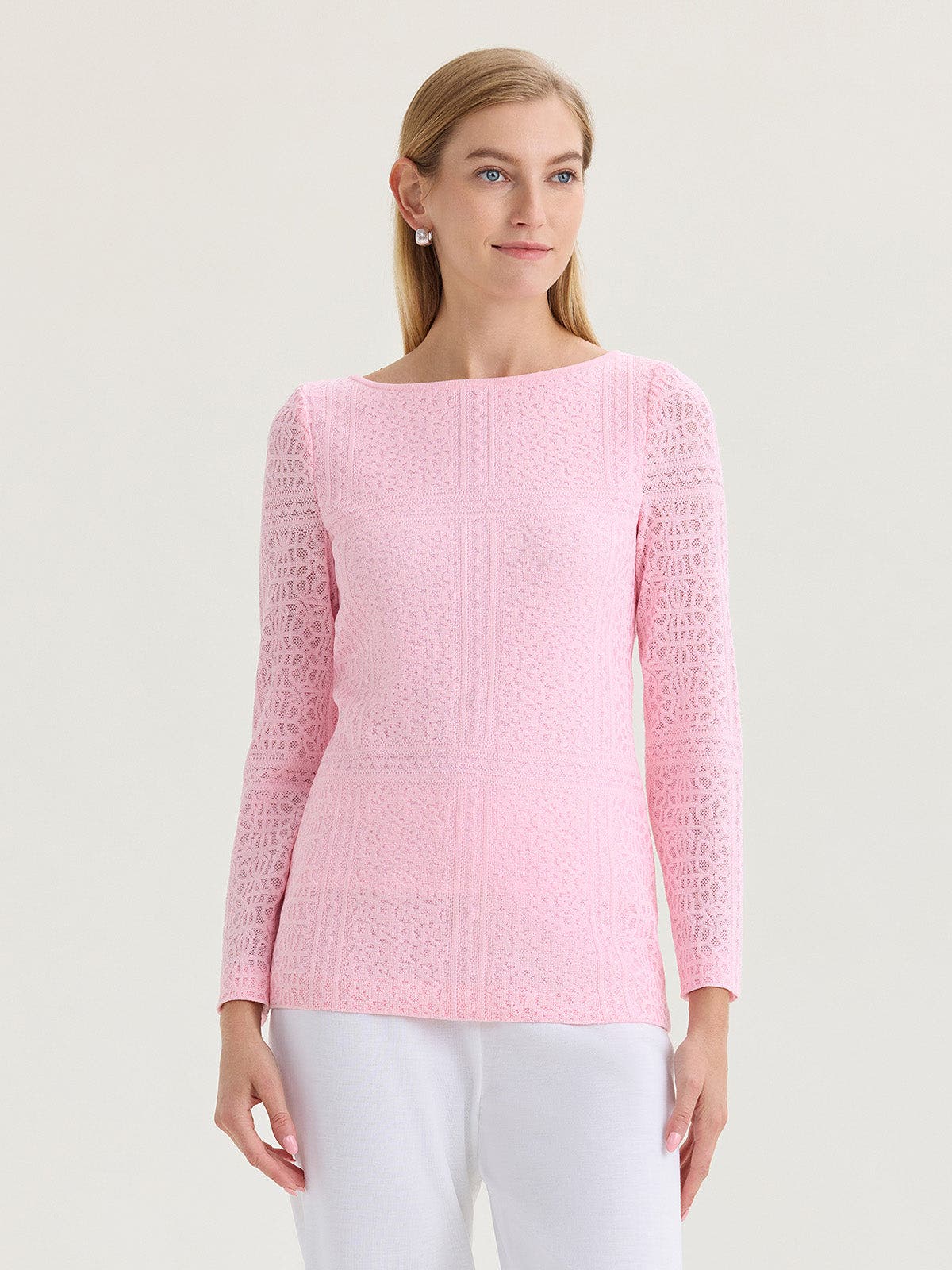 Lined Tonal Burnout Soft Knit Tunic - image 2