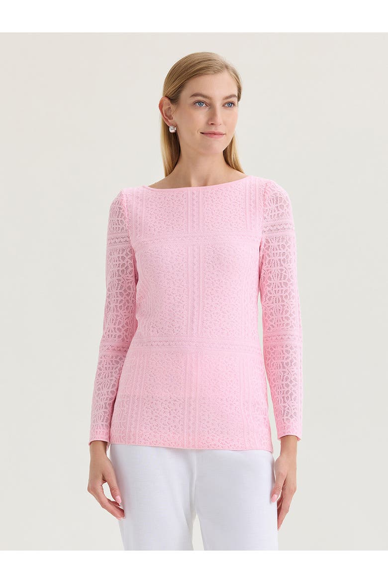 Lined Tonal Burnout Soft Knit Tunic, Alternate, color, Pink