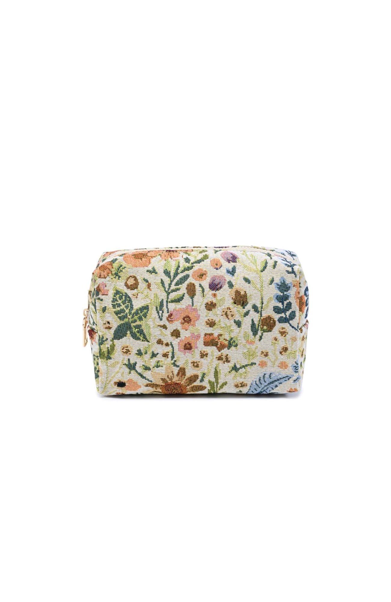 Garden Tapestry Cosmetic & Travel Organizer Pouch, Main, color, Cream