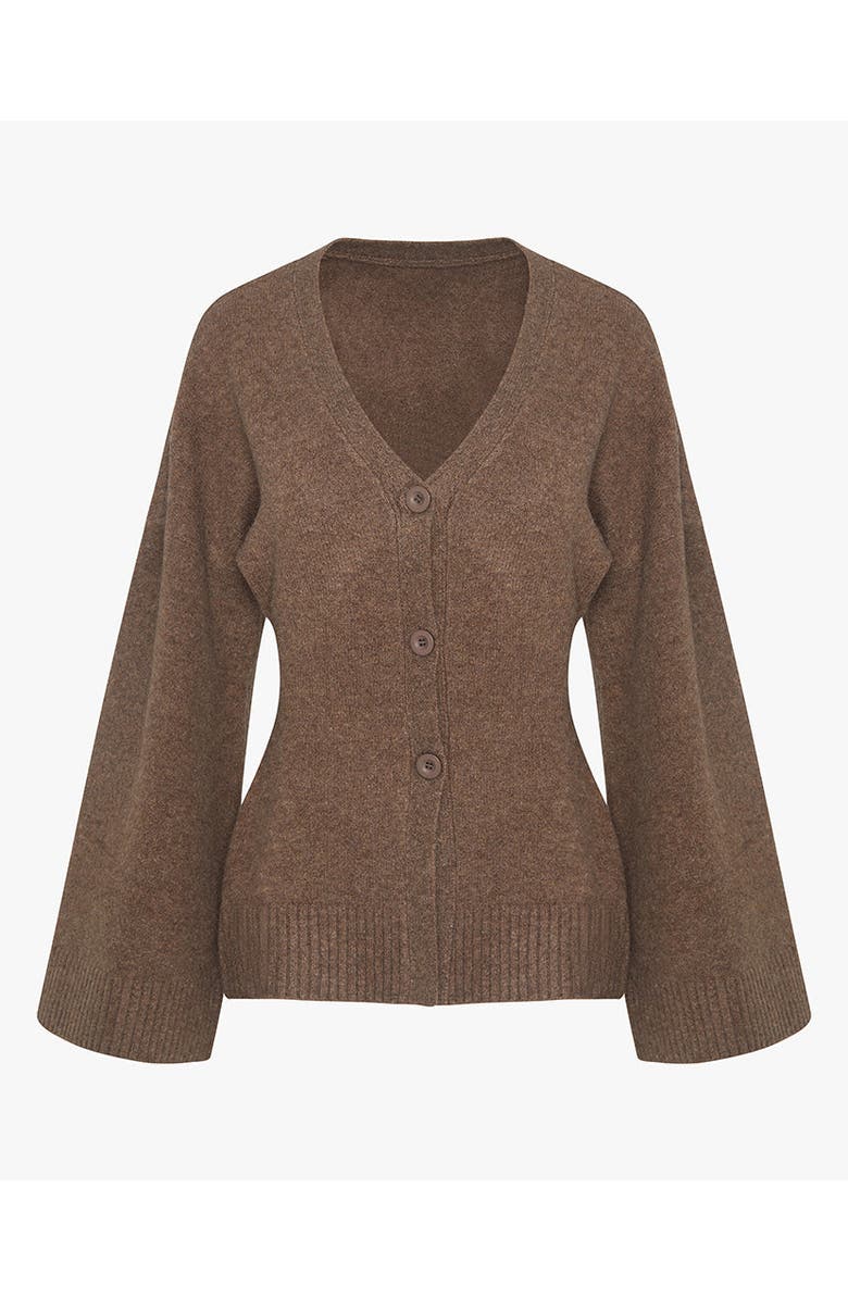 WeWoreWhat Cinched Waist Cardigan, Alternate, color, Brown