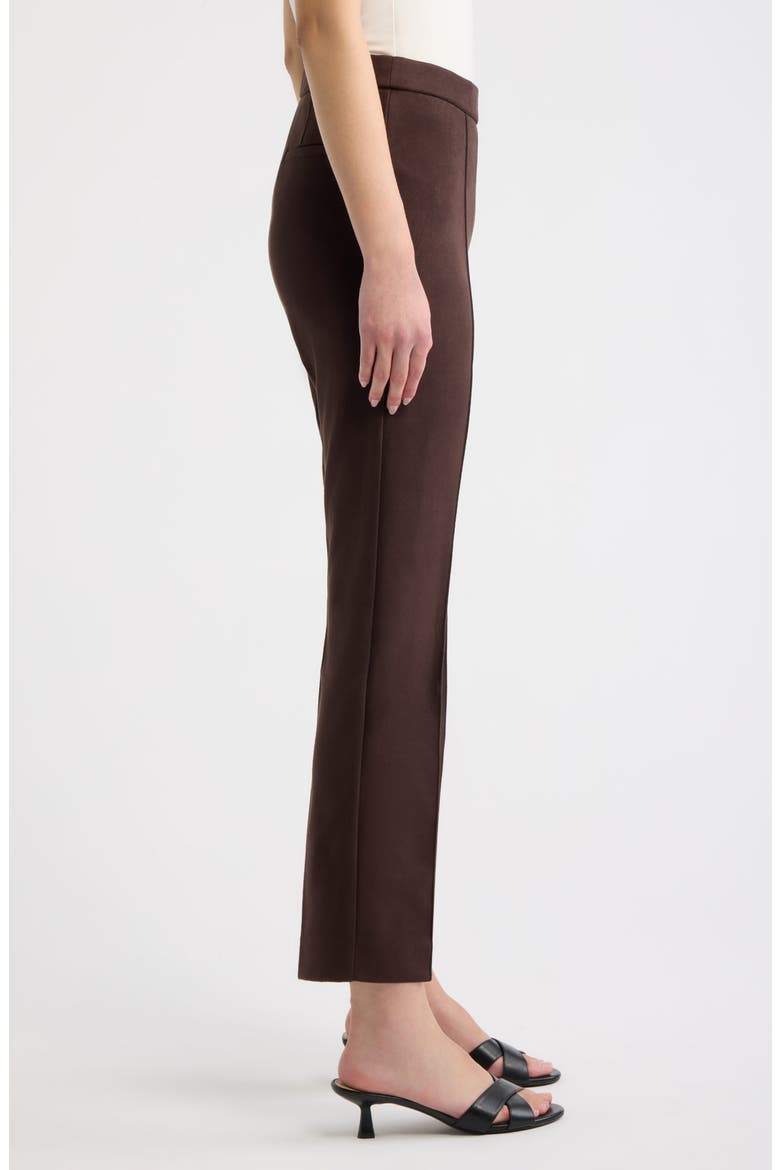 Faux Suede Ankle Pants, Alternate, color, CHOCOLATE BROWN