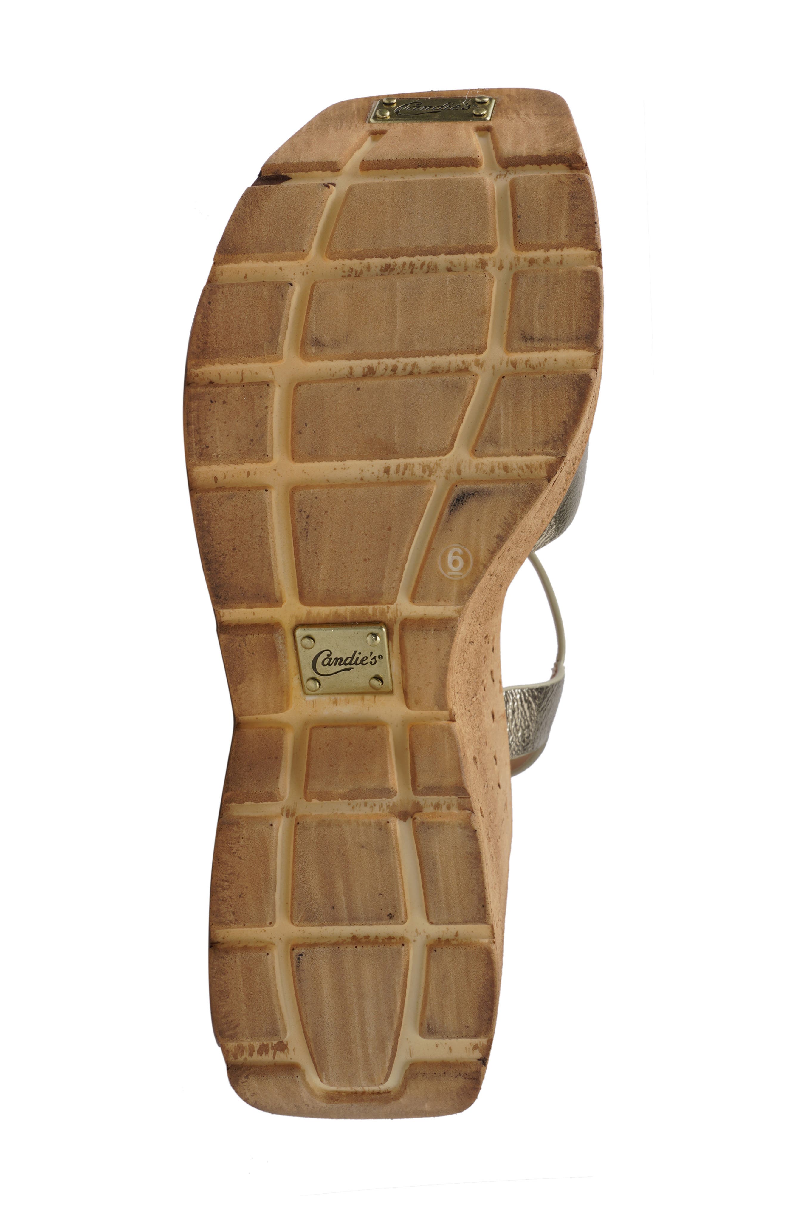 Candie's Zulina Water Resistant Wedge Platform Sandal, Alternate, color, Gldlt