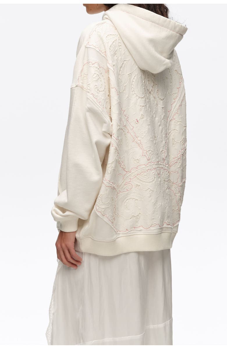 Bimba y Lola Embroidered Oversize Hoodie, Alternate, color, White