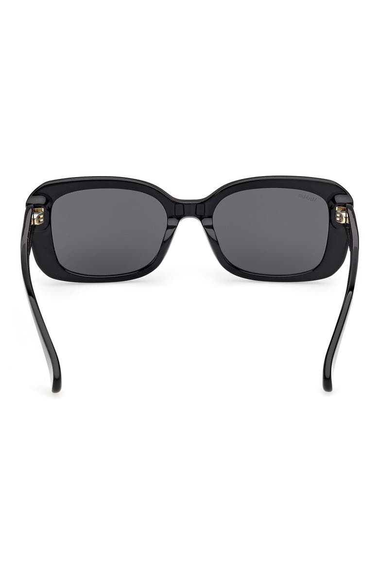 54mm Rectangular Sunglasses, Alternate, color, SHINY BLACK / SMOKE