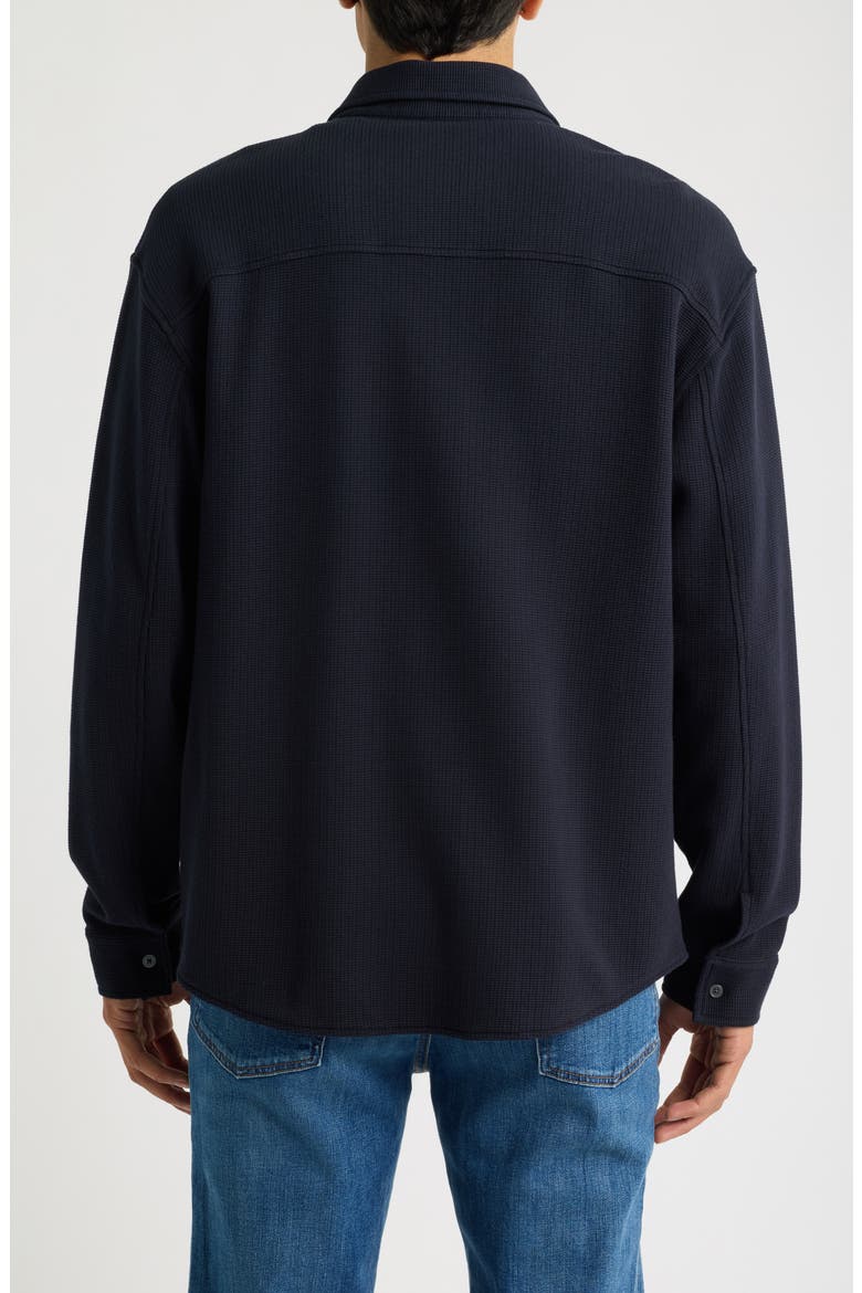 Waffle Textured Button-Up Shirt, Alternate, color, DARK NAVY