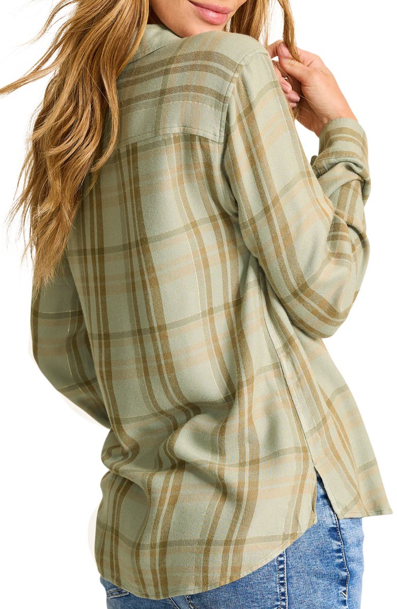 Tommy Bahama Seabed Sand Brushed Flannel Twill Button-Up Top, Alternate, color, 