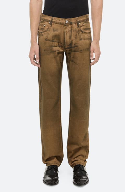Worker Organic Cotton Straight Leg Jeans (Waxed Oil Stain)