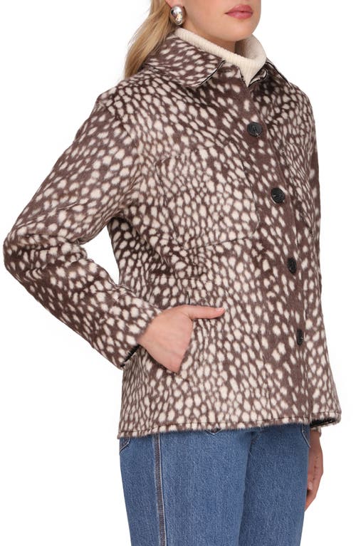 Avec Les Filles Cheetah Print Faux Fur Shirt Jacket In Animal Print