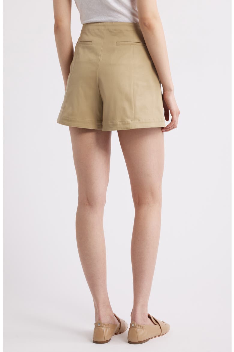 High Waist Flat Front Shorts, Alternate, color, TRENCH