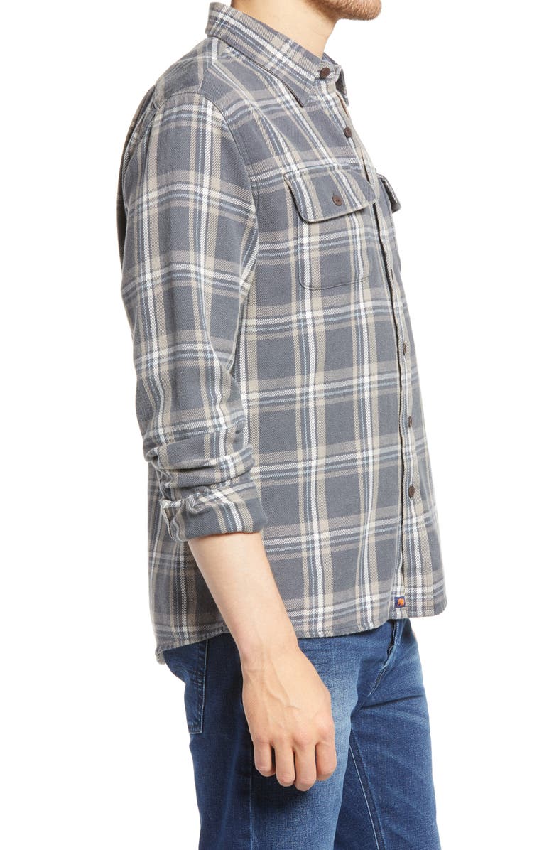 The Normal Brand Mountain Regular Fit Flannel Button-Up Shirt, Alternate, color, Grey Plaid